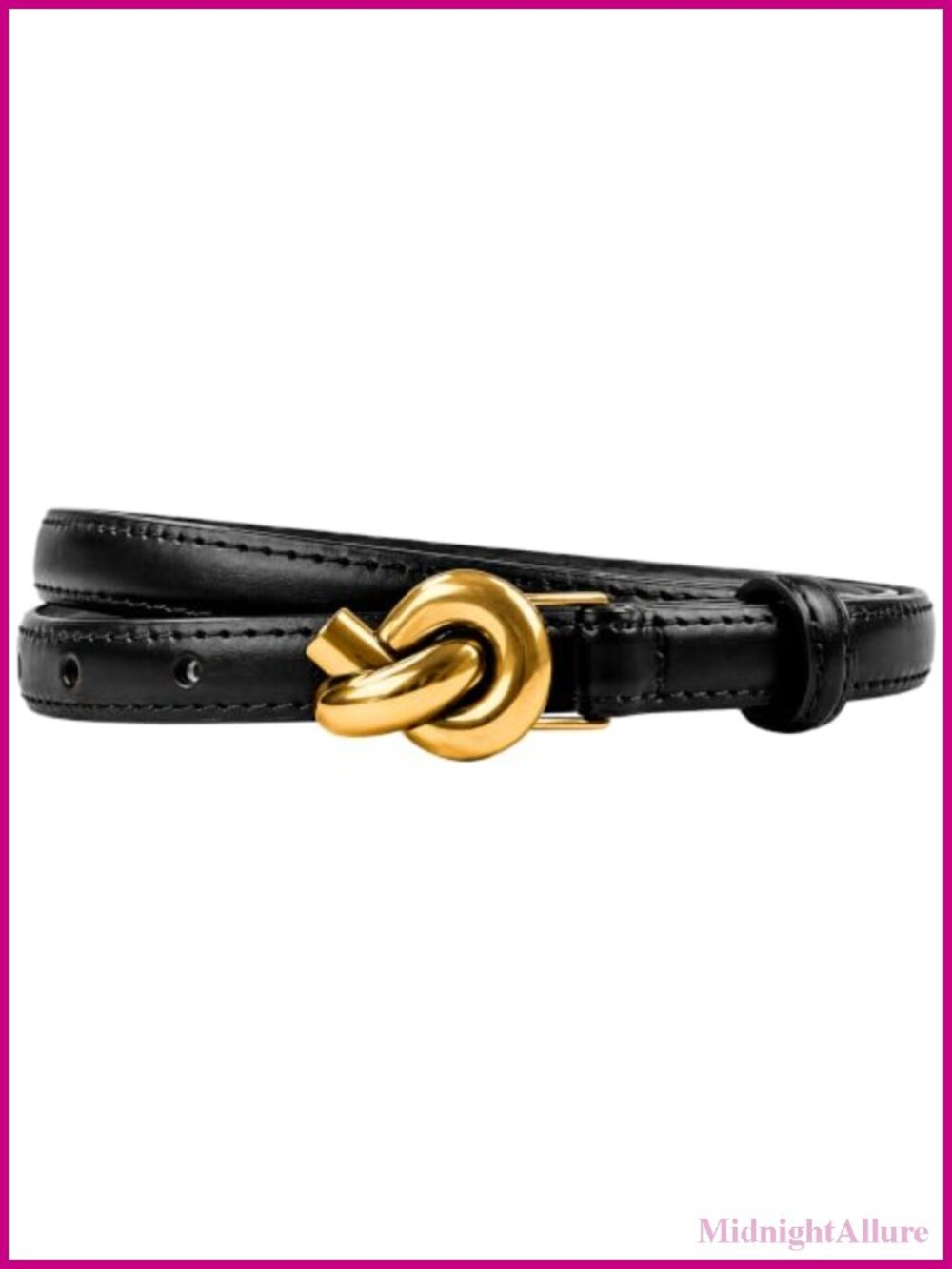 100% Cowhide Leather Belt Women Gold Knot Buckle Premium Designer